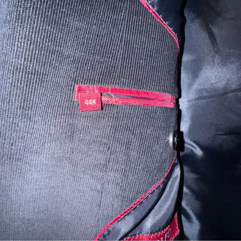ADOLFO Men's BLACK Corduroy LINED 2-Button SPORT COAT/BLAZER/JACKET Size 44R‎ - Picture 8 of 11